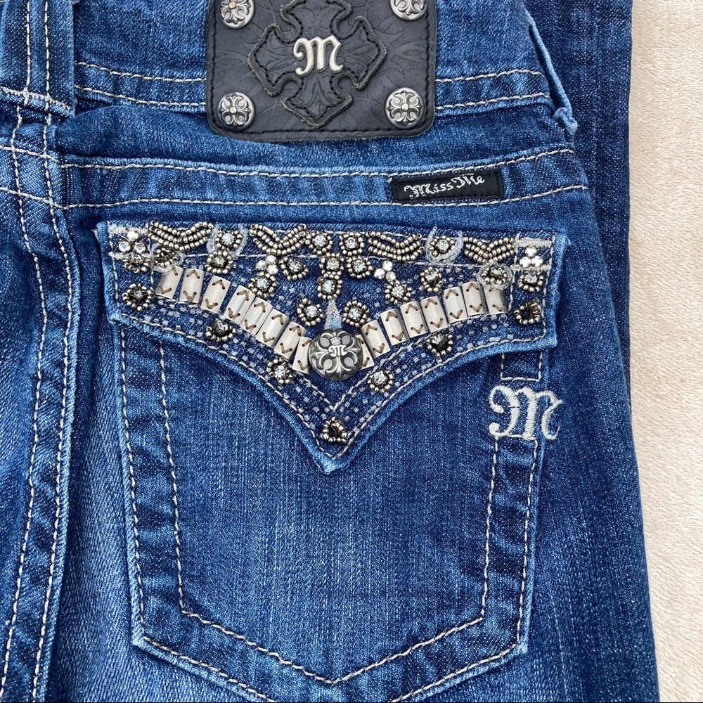 Miss Me Lady Jeans Bootcut Bling/Silver Bars 31/31